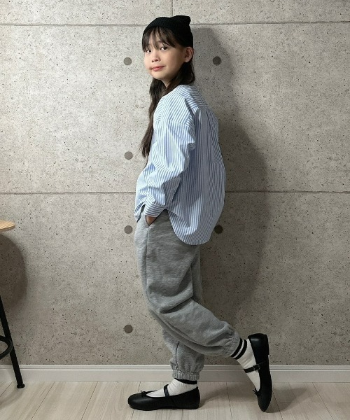【美品】CIAOPANIC TYPY/ノーカラーシャツ/ストライプ/ネイビー CIAOPANIC TYPY（チャオパニックティピー）の「【KIDS】バンド
