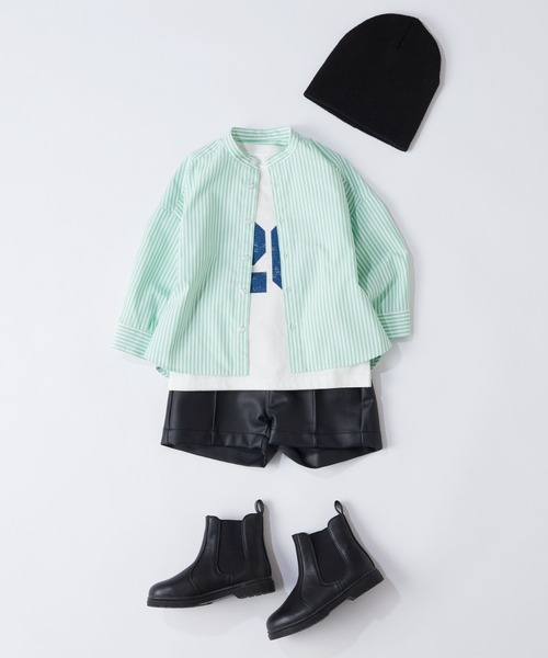 CIAOPANIC TYPY(チャオパニックティピー)の「【KIDS】バンドカラーストライプシャツ(シャツ/ブラウス・キッズ・サックスブルー/オレンジ/ミント/ネイビー・SMALL/MEDIUM/LARGE/X-LARGE/XX-LARGE)」の14枚目の写真