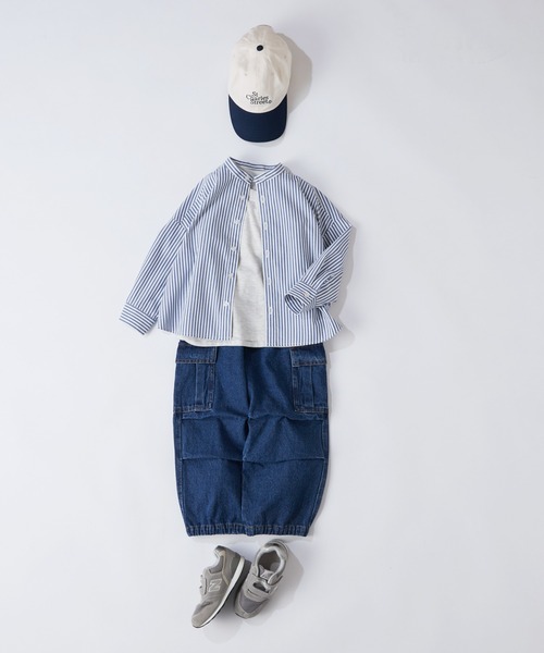 CIAOPANIC TYPY(チャオパニックティピー)の「【KIDS】バンドカラーストライプシャツ(シャツ/ブラウス・キッズ・サックスブルー/オレンジ/ミント/ネイビー・SMALL/MEDIUM/LARGE/X-LARGE/XX-LARGE)」の17枚目の写真