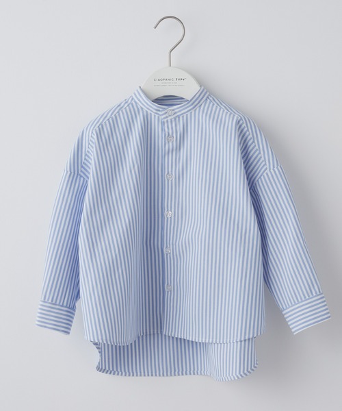 CIAOPANIC TYPY(チャオパニックティピー)の「【KIDS】バンドカラーストライプシャツ(シャツ/ブラウス・キッズ・サックスブルー/オレンジ/ミント/ネイビー・SMALL/MEDIUM/LARGE/X-LARGE/XX-LARGE)」の13枚目の写真