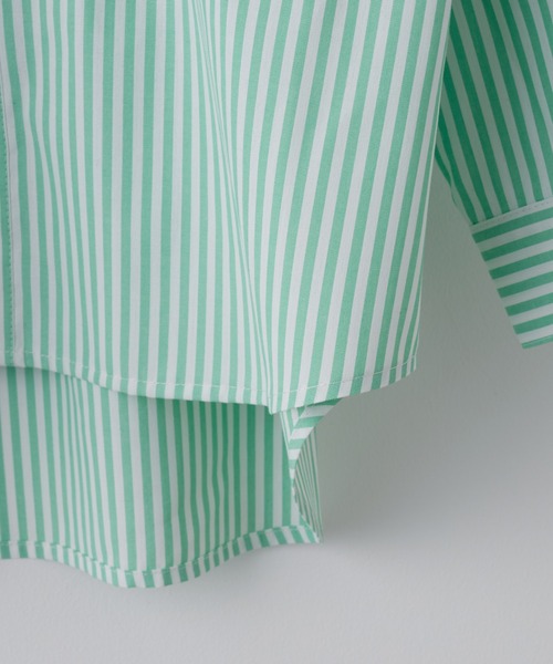 CIAOPANIC TYPY(チャオパニックティピー)の「【KIDS】バンドカラーストライプシャツ(シャツ/ブラウス・キッズ・サックスブルー/オレンジ/ミント/ネイビー・SMALL/MEDIUM/LARGE/X-LARGE/XX-LARGE)」の7枚目の写真