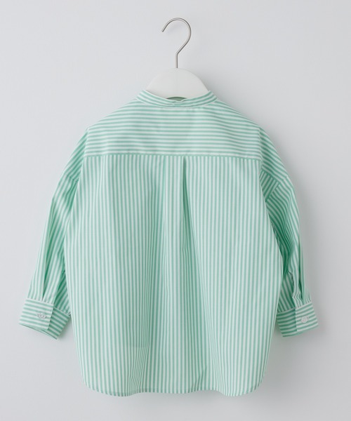 CIAOPANIC TYPY(チャオパニックティピー)の「【KIDS】バンドカラーストライプシャツ(シャツ/ブラウス・キッズ・サックスブルー/オレンジ/ミント/ネイビー・SMALL/MEDIUM/LARGE/X-LARGE/XX-LARGE)」の5枚目の写真