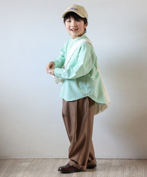 CIAOPANIC TYPY(チャオパニックティピー)の「【KIDS】バンドカラーストライプシャツ(シャツ/ブラウス・キッズ・サックスブルー/オレンジ/ミント/ネイビー・SMALL/MEDIUM/LARGE/X-LARGE/XX-LARGE)」の19枚目の写真