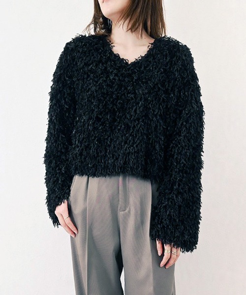 STYLEBLOCK（スタイルブロック）の「フリンジ2WAYプルオーバー（Tシャツ/カットソー・レディース・ブラック/アイボリー/ブルー/グレー/ピンク・M）」の2枚目の写真