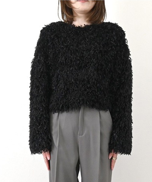 STYLEBLOCK（スタイルブロック）の「フリンジ2WAYプルオーバー（Tシャツ/カットソー・レディース・ブラック/アイボリー/ブルー/グレー/ピンク・M）」の8枚目の写真