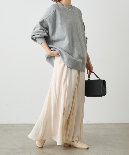 PUAL CE CIN（ピュアルセシン）の「【Du noir】パウダーサテンフレアスカート（スカート・レディース・ベージュ/ブラック/アイボリー・FREE）」の17枚目の写真