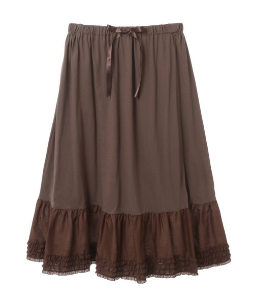ローンフリル使いスウェットスカート