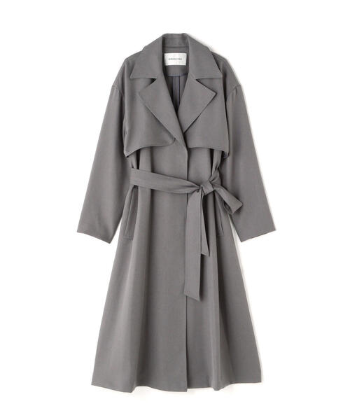 NATURAL BEAUTY BASIC（ナチュラルビューティーベーシック）の「◇【美人百花掲載】＜パウダリーツイルシリーズ＞ベルテッドコート（トレンチコート・レディース・ベージュ/グレー/オフホワイト・SMALL/MEDIUM）」の4枚目の写真