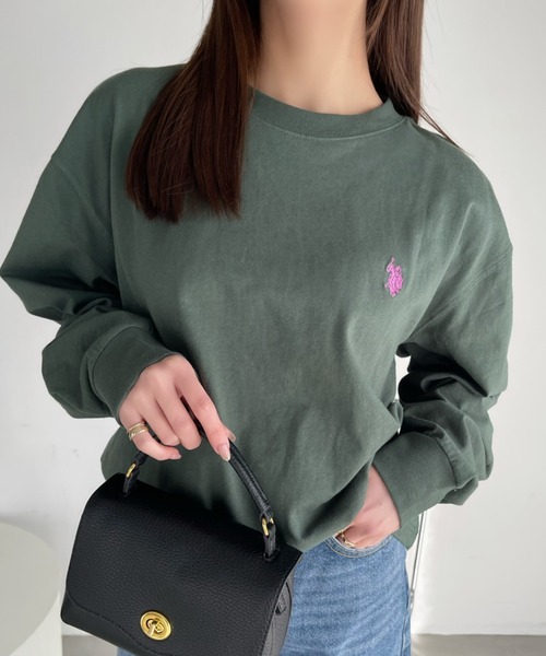 U.S. POLO ASSN.(ユーエスポロアッスン)の「U.S. POLO ASSN.クルーロングスリーブTシャツ(Tシャツ/カットソー・レディース・ホワイト/ダークグリーン/ブラック/ネイビー/グレー・L/M)」の4枚目の写真
