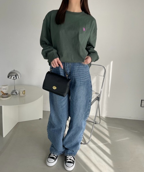U.S. POLO ASSN.(ユーエスポロアッスン)の「U.S. POLO ASSN.クルーロングスリーブTシャツ(Tシャツ/カットソー・レディース・ホワイト/ダークグリーン/ブラック/ネイビー/グレー・L/M)」の10枚目の写真