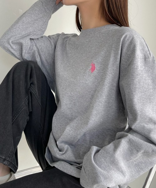 U.S. POLO ASSN.(ユーエスポロアッスン)の「U.S. POLO ASSN.クルーロングスリーブTシャツ(Tシャツ/カットソー・レディース・ホワイト/ダークグリーン/ブラック/ネイビー/グレー・L/M)」の22枚目の写真