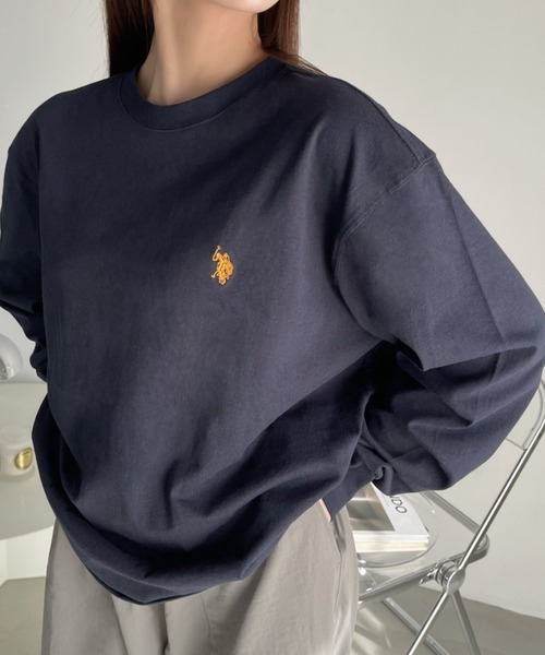U.S. POLO ASSN.(ユーエスポロアッスン)の「U.S. POLO ASSN.クルーロングスリーブTシャツ(Tシャツ/カットソー・レディース・ホワイト/ダークグリーン/ブラック/ネイビー/グレー・L/M)」の19枚目の写真