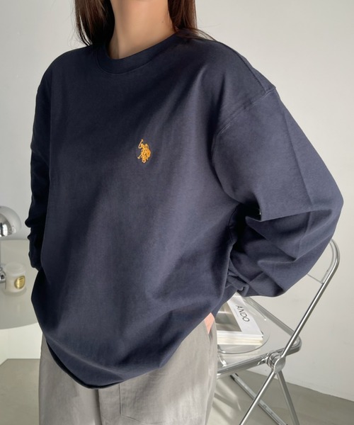 U.S. POLO ASSN.(ユーエスポロアッスン)の「U.S. POLO ASSN.クルーロングスリーブTシャツ(Tシャツ/カットソー・レディース・ホワイト/ダークグリーン/ブラック/ネイビー/グレー・L/M)」の17枚目の写真