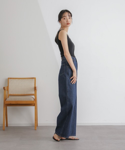 NANO universe(ナノユニバース)の「抗菌防臭リブスクエアタンク(タンクトップ・レディース・ブラック/ピンク/キナリ・FREE)」の9枚目の写真