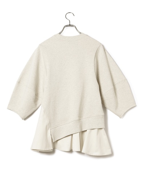 ADAM ET ROPE'(アダムエロペ)の「【WEB限定・サステナブル】ペプラムコンビスウェットプルオーバー(スウェット・レディース・ホワイト/キナリ/ブラック・FREE)」の7枚目の写真
