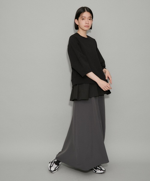 ADAM ET ROPE'(アダムエロペ)の「【WEB限定・サステナブル】ペプラムコンビスウェットプルオーバー(スウェット・レディース・ホワイト/キナリ/ブラック・FREE)」の21枚目の写真