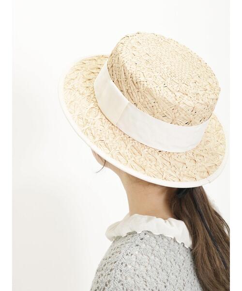 ♡こまったちゃん・キスちゃんサイズ♡おっきなリボンのカンカン帽＊オフホワイト ♥︎こまったちゃん・キスちゃん♥︎サイズ♪大っきなリボンのカンカン