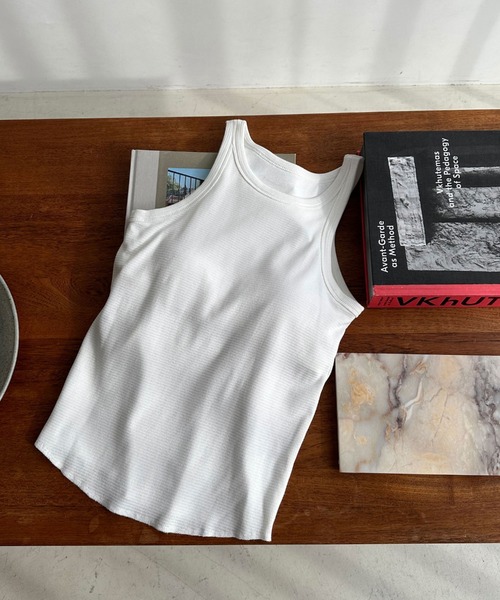 Doux archives（ドゥアルシーヴ）の「カップ付きアメスリタンク（タンクトップ・レディース・グレー/ホワイト/モカ・MEDIUM）」の5枚目の写真