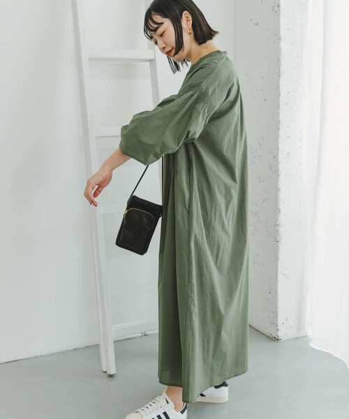 ITEMS URBANRESEARCH（アイテムズ アーバンリサーチ）の「ボイルボリュームワンピース（ワンピース・レディース・チャコールグレー/アイボリー/グリーン・FREE）」の5枚目の写真