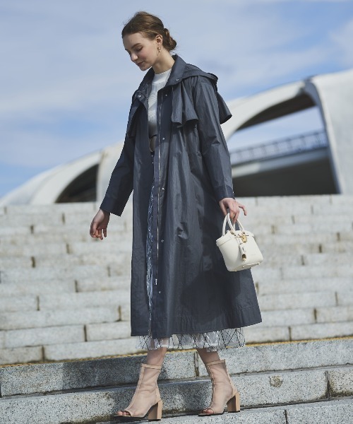 AND COUTURE（アンドクチュール）の「スタンドカラーフーデッドロング