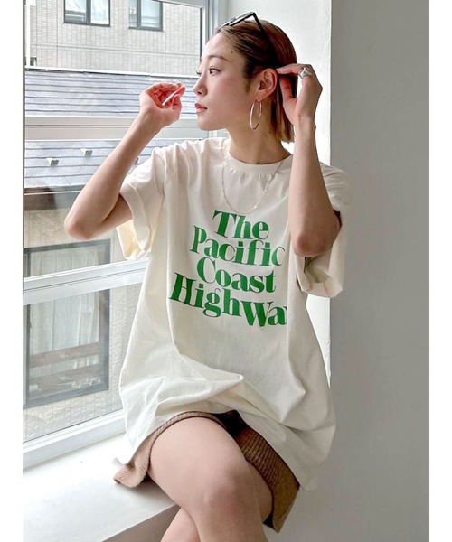 Ungrid(アングリッド)の「ヴィンテージウォッシュロゴビッグTee(Tシャツ/カットソー・レディース・アイボリー/オレンジ/ネイビー/グリーン/ブルー・FREE)」の2枚目の写真