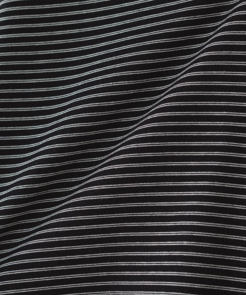 epnok（エプノック）の「ボーダーラガーシャツ（スウェット・メンズ・ブラック/オフホワイト・SMALL/MEDIUM/LARGE）」の17枚目の写真