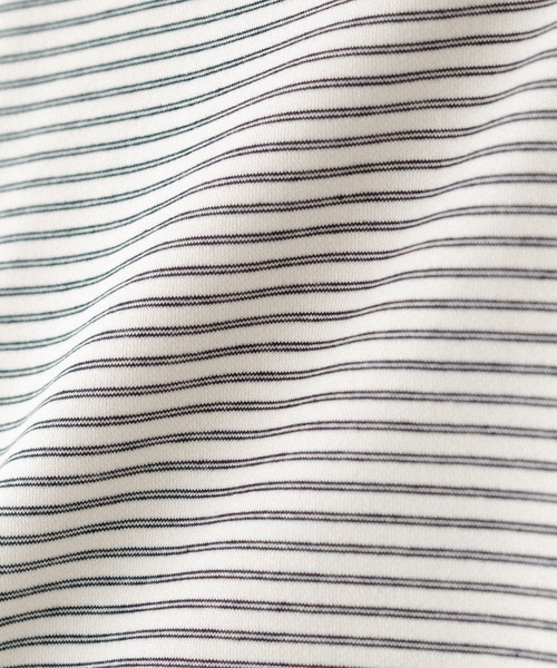 epnok（エプノック）の「ボーダーラガーシャツ（スウェット・メンズ・ブラック/オフホワイト・SMALL/MEDIUM/LARGE）」の11枚目の写真