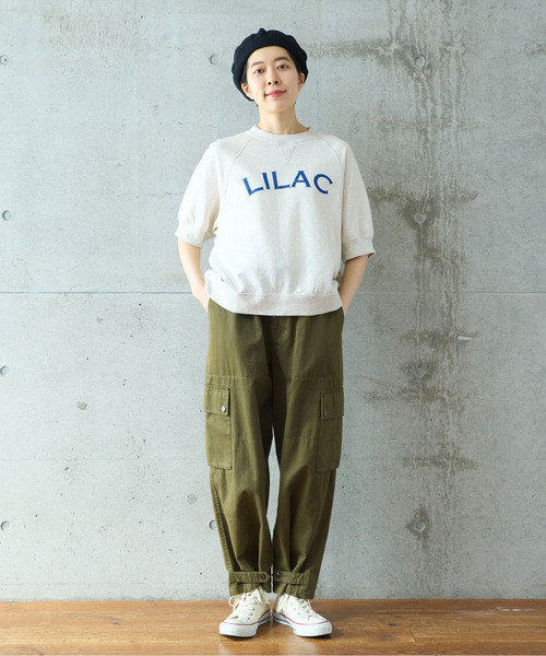 PAR ICI（パーリッシィ）の「LILACプリント 半袖スウェット（Tシャツ/カットソー・レディース・グレー/カーキ/ブルー・FREE）」の9枚目の写真