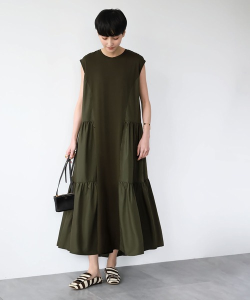 ELFRANK（エルフランク）の「異素材ドッキングノースリーブティアード