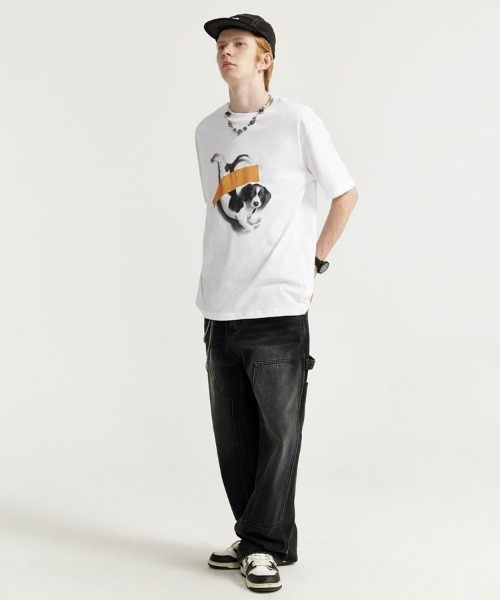 Ressaca（レサーカ）の「オーバーサイズ キャット/ドッグプリントTシャツ（Tシャツ/カットソー・メンズ・ホワイト系1/ブラック系1/ホワイト/ブラック・XXL/XL/L/M）」の10枚目の写真