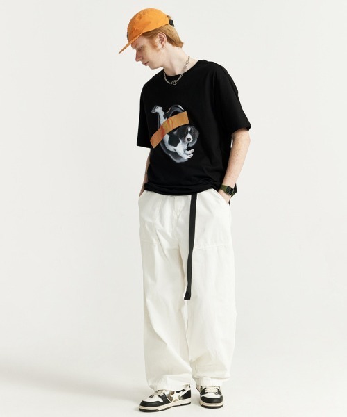 Ressaca（レサーカ）の「オーバーサイズ キャット/ドッグプリントTシャツ（Tシャツ/カットソー・メンズ・ホワイト系1/ブラック系1/ホワイト/ブラック・XXL/XL/L/M）」の14枚目の写真