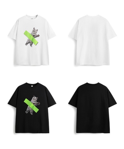 Ressaca（レサーカ）の「オーバーサイズ キャット/ドッグプリントTシャツ（Tシャツ/カットソー・メンズ・ホワイト系1/ブラック系1/ホワイト/ブラック・XXL/XL/L/M）」の21枚目の写真