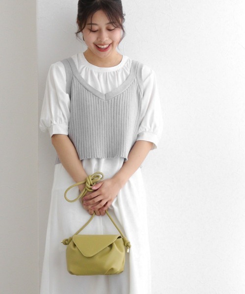 Pierrot（ピエロ）の「ニットビスチェセットワンピース（ワンピース・レディース・グレー/ブラック・PM/M/L）」の17枚目の写真