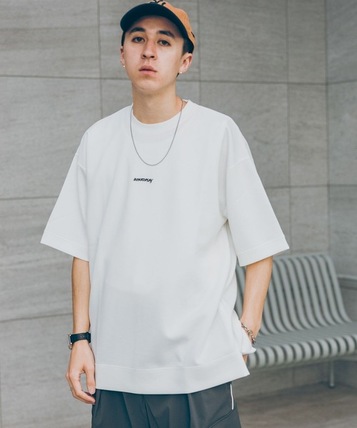 RAGEBLUE（レイジブルー）の「SIDE SLIT PUNCH T-SHIRTS/サイドスリット/ワンポイント刺繍/ポンチ/オーバーサイズTシャツ（Tシャツ/カットソー・メンズ・ホワイト/グリーン/ブラック/ブルー・SMALL/MEDIUM/LARGE）」の20枚目の写真