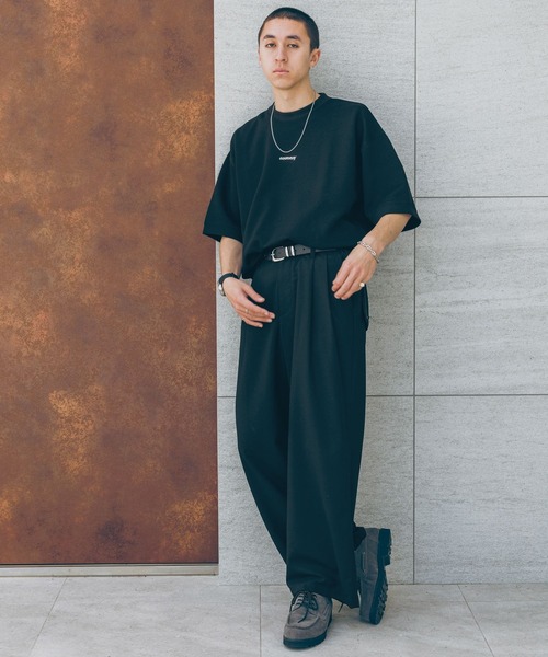 RAGEBLUE（レイジブルー）の「SIDE SLIT PUNCH T-SHIRTS/サイドスリット/ワンポイント刺繍/ポンチ/オーバーサイズTシャツ（Tシャツ/カットソー・メンズ・ホワイト/グリーン/ブラック/ブルー・SMALL/MEDIUM/LARGE）」の12枚目の写真