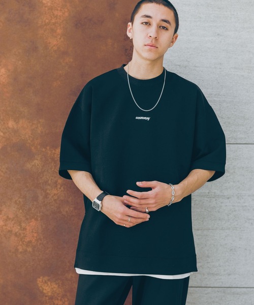 RAGEBLUE（レイジブルー）の「SIDE SLIT PUNCH T-SHIRTS/サイドスリット/ワンポイント刺繍/ポンチ/オーバーサイズTシャツ（Tシャツ/カットソー・メンズ・ホワイト/グリーン/ブラック/ブルー・SMALL/MEDIUM/LARGE）」の13枚目の写真