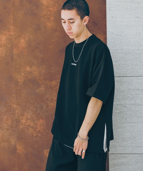 RAGEBLUE（レイジブルー）の「SIDE SLIT PUNCH T-SHIRTS/サイドスリット/ワンポイント刺繍/ポンチ/オーバーサイズTシャツ（Tシャツ/カットソー・メンズ・ホワイト/グリーン/ブラック/ブルー・SMALL/MEDIUM/LARGE）」の14枚目の写真