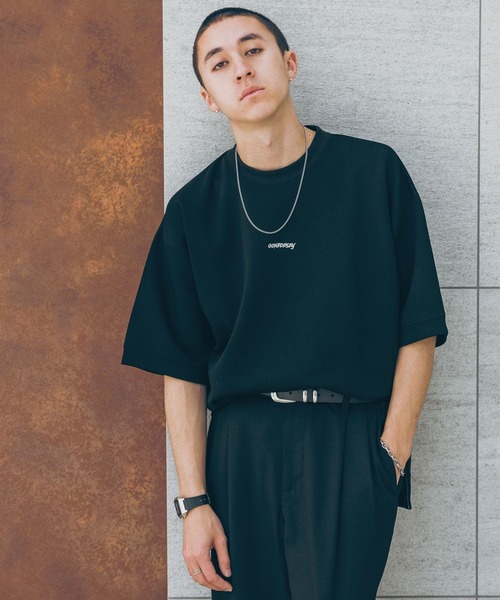 RAGEBLUE（レイジブルー）の「SIDE SLIT PUNCH T-SHIRTS/サイドスリット/ワンポイント刺繍/ポンチ/オーバーサイズTシャツ（Tシャツ/カットソー・メンズ・ホワイト/グリーン/ブラック/ブルー・SMALL/MEDIUM/LARGE）」の15枚目の写真