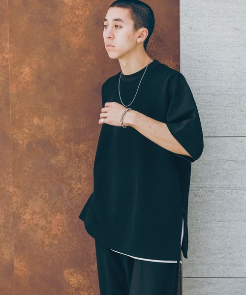 RAGEBLUE（レイジブルー）の「SIDE SLIT PUNCH T-SHIRTS/サイドスリット/ワンポイント刺繍/ポンチ/オーバーサイズTシャツ（Tシャツ/カットソー・メンズ・ホワイト/グリーン/ブラック/ブルー・SMALL/MEDIUM/LARGE）」の16枚目の写真