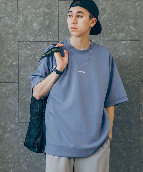 RAGEBLUE（レイジブルー）の「SIDE SLIT PUNCH T-SHIRTS/サイドスリット/ワンポイント刺繍/ポンチ/オーバーサイズTシャツ（Tシャツ/カットソー・メンズ・ホワイト/グリーン/ブラック/ブルー・SMALL/MEDIUM/LARGE）」の7枚目の写真