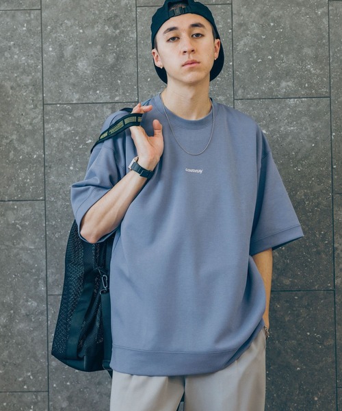 RAGEBLUE（レイジブルー）の「SIDE SLIT PUNCH T-SHIRTS/サイドスリット/ワンポイント刺繍/ポンチ/オーバーサイズTシャツ（Tシャツ/カットソー・メンズ・ホワイト/グリーン/ブラック/ブルー・SMALL/MEDIUM/LARGE）」の8枚目の写真