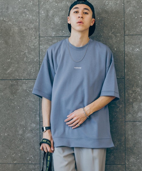 RAGEBLUE（レイジブルー）の「SIDE SLIT PUNCH T-SHIRTS/サイドスリット/ワンポイント刺繍/ポンチ/オーバーサイズTシャツ（Tシャツ/カットソー・メンズ・ホワイト/グリーン/ブラック/ブルー・SMALL/MEDIUM/LARGE）」の9枚目の写真