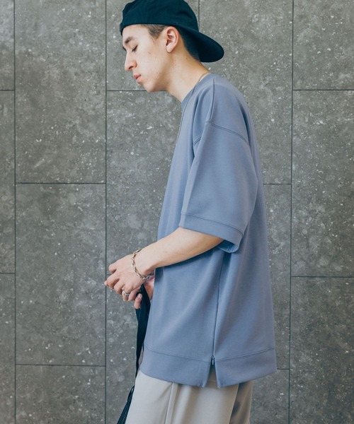 RAGEBLUE（レイジブルー）の「SIDE SLIT PUNCH T-SHIRTS/サイドスリット/ワンポイント刺繍/ポンチ/オーバーサイズTシャツ（Tシャツ/カットソー・メンズ・ホワイト/グリーン/ブラック/ブルー・SMALL/MEDIUM/LARGE）」の10枚目の写真