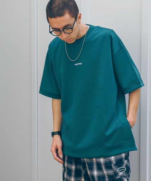 RAGEBLUE（レイジブルー）の「SIDE SLIT PUNCH T-SHIRTS/サイドスリット/ワンポイント刺繍/ポンチ/オーバーサイズTシャツ（Tシャツ/カットソー・メンズ・ホワイト/グリーン/ブラック/ブルー・SMALL/MEDIUM/LARGE）」の5枚目の写真