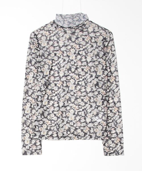 byYOUANCE(バイユアンス)の「シアーハイネックロンT(Tシャツ/カットソー・レディース・その他2/ブラック/ホワイト・FREE)」の3枚目の写真