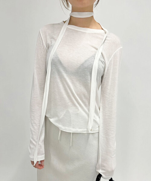 EDIT. FOR LULU(エディットフォールル)の「【VERSO/ヴェルソ】Skirf Long Sleeve Jersey Top(Tシャツ/カットソー・レディース・ブラック/レッド/ホワイト・FREE)」の1枚目の写真