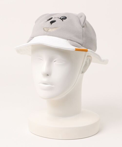 salle de bal（サルデバル）の「POLAR BEAR BANK / ポーラーベアバンク  スウェットベアタレ付きシルエットハット PBB 034 MMI（ハット・レディース・アイボリー/グレー・XS/M/S）」の2枚目の写真