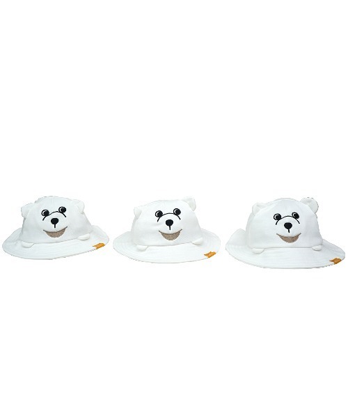 salle de bal（サルデバル）の「POLAR BEAR BANK / ポーラーベアバンク  スウェットベアタレ付きシルエットハット PBB 034 MMI（ハット・レディース・アイボリー/グレー・XS/M/S）」の4枚目の写真