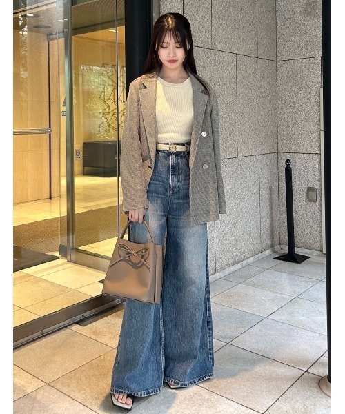 FRAY I.D（フレイアイディー）の「ロゴモチーフベルト（ベルト・レディース・ブラック/キャメル/ライトベージュ・FREE）」の5枚目の写真