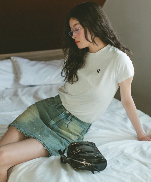 VANNIE U(ヴァニーユー)の「ストーンデニムミニスカート(デニムスカート・レディース・ブルー・FREE)」の2枚目の写真